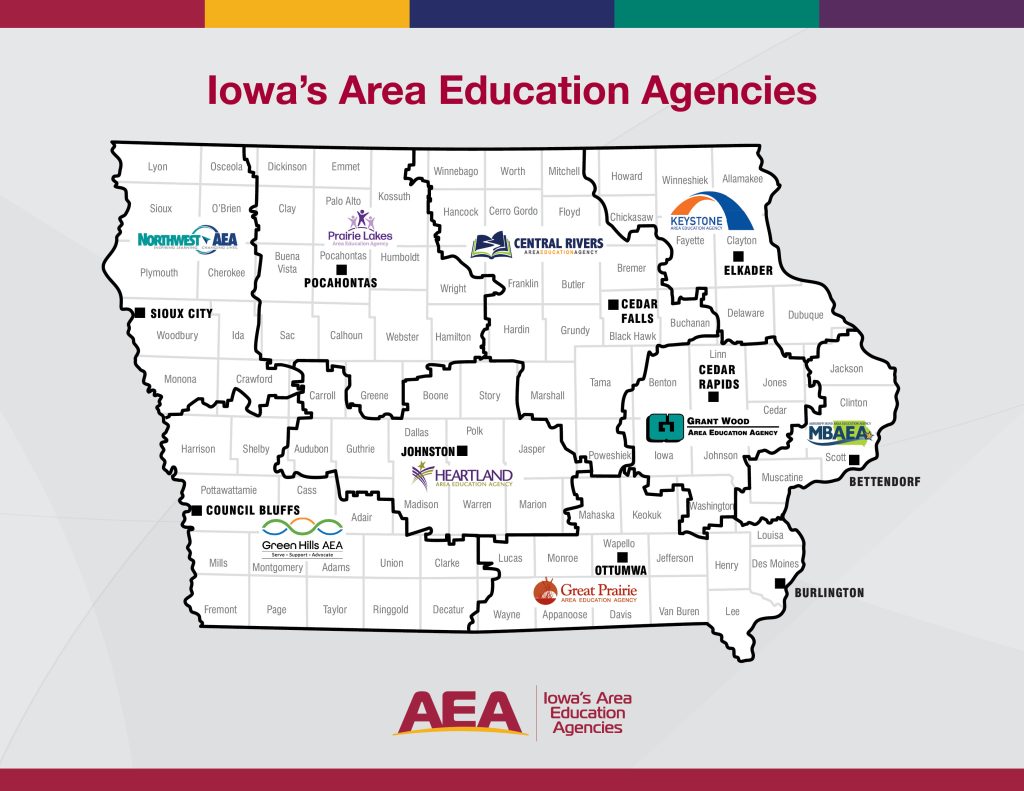 Iowa AEA new statewide map boundaries (2025-26)